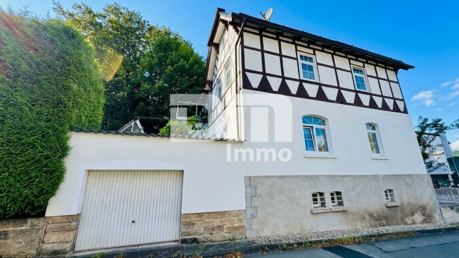 Sanierter Wohntraum mit Garten / Terrasse und 2 Garagen + vielen Extras - Seitenansicht / Garagenzufahrt